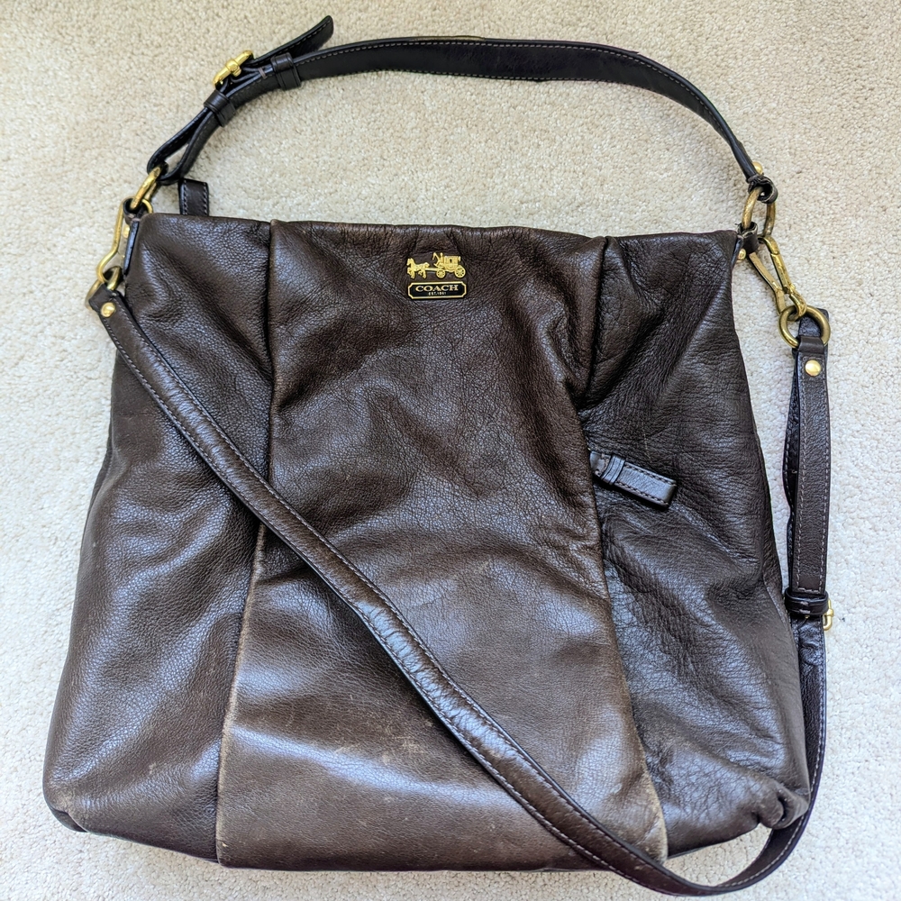 Coach Dark Brown Leather Shoulder Bag